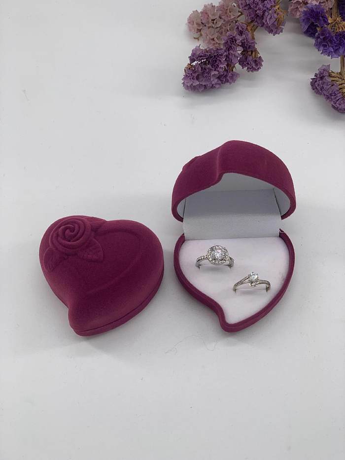 Wholesale Geometric Heart Shaped Flower Jewelry Packaging Velvet Box