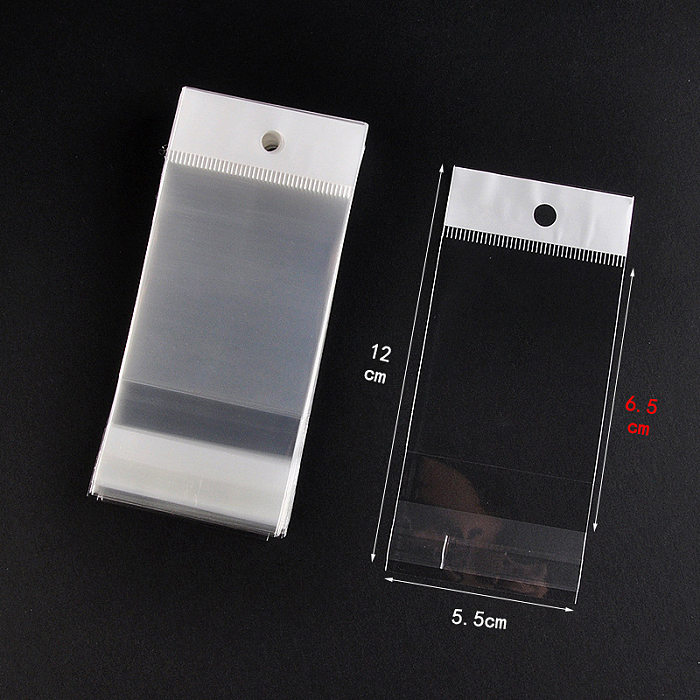 Sacos opp transparentes cartão de embalagem de joias de impressão a cores auto-vedante
