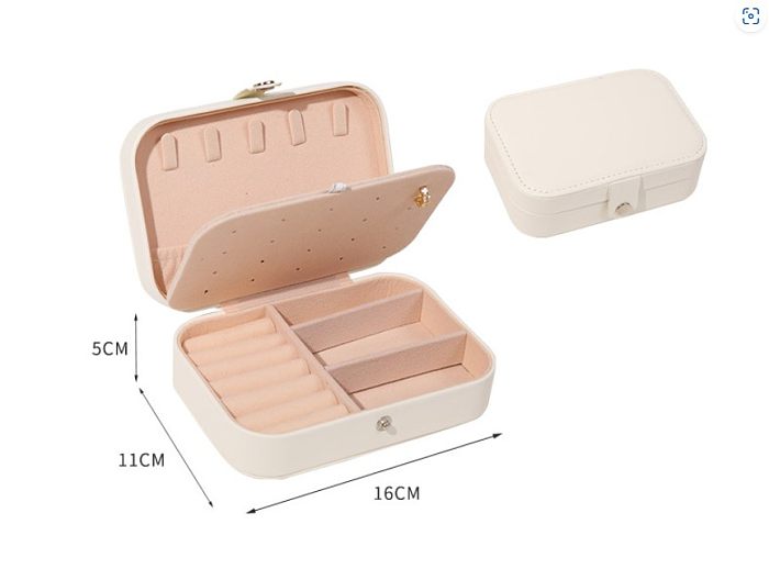 Simple Style Solid Color Pu Leather Layered Jewelry Boxes 1 Piece