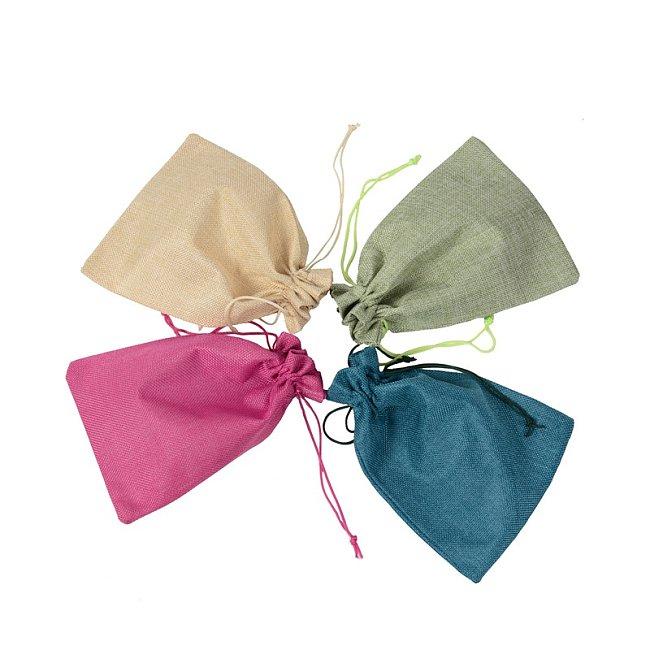 Simple Style Solid Color Cloth Drawstring Jewelry Packaging Bags