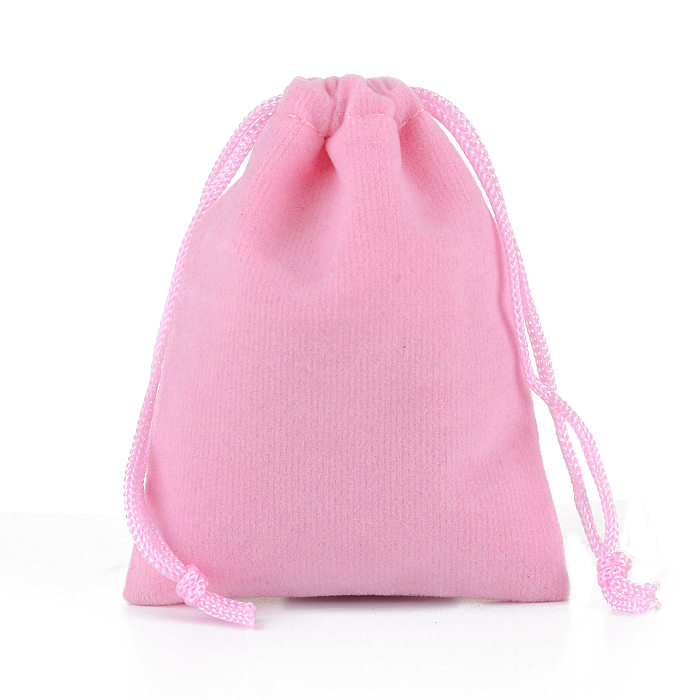 pink flannel jewelry storage bag drawstring beam mouth storage gift finishing packaging bag