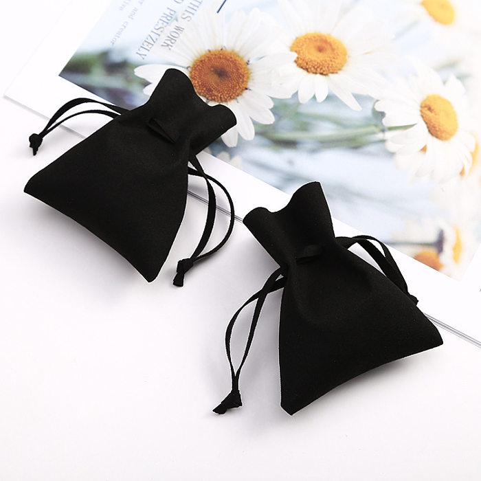 Simple Style Solid Color Synthetic Fibre Drawstring Jewelry Packaging Bags