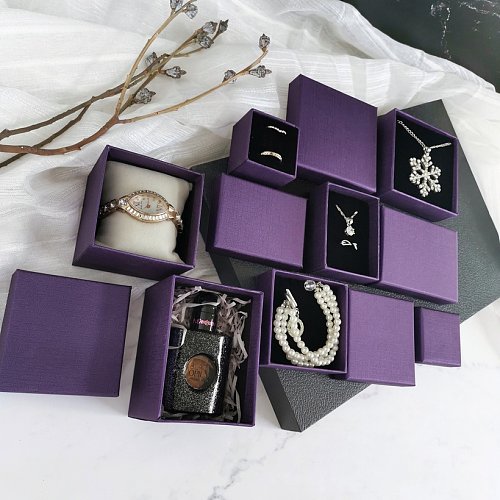 Fashion Solid Color Paper Jewelry Boxes 1 Piece