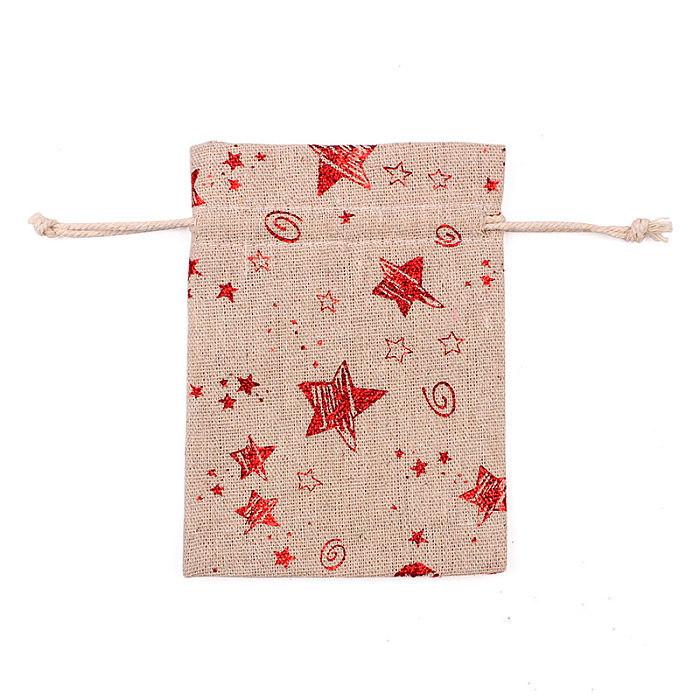 bronzing cotton linen bundle mouth creative snowflake Christmas gift bag