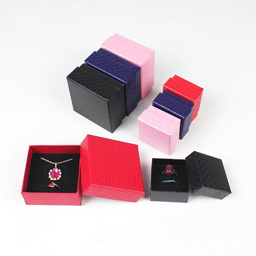 Boîte d'emballage de bijoux Boîte à bijoux Ensemble de boîtes en papier Boîte à bijoux noire