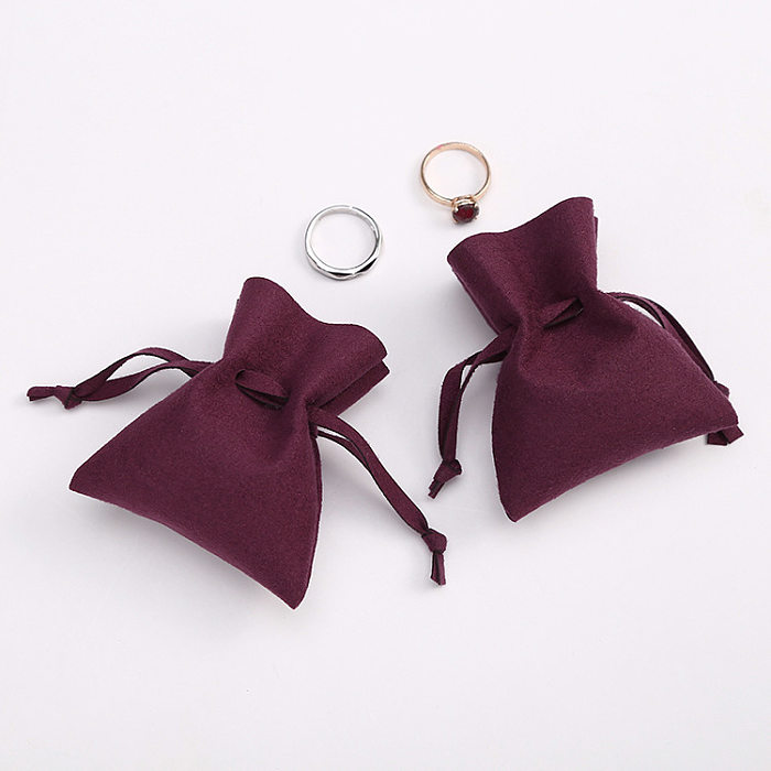 Sacs d'emballage de bijoux de cordon de fibre synthétique de couleur unie de style simple