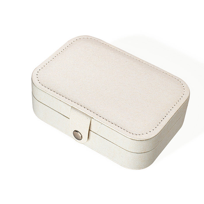 Simple Style Solid Color PU Leather Jewelry Boxes