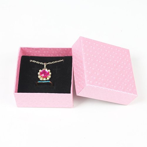 Fashion Solid Color Earring Necklace Jewelry Packing Storage Box
