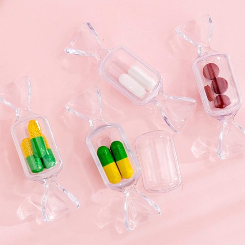 Boîtes à bijoux transparentes en plastique de couleur unie de bonbons de mode