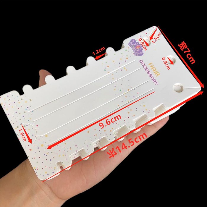 100 PCS colar branco simples cartão de papel corda de cabelo cartão de grampo de cabelo anel de cabelo cartão de papel coroa roxa conjunto local de embalagem