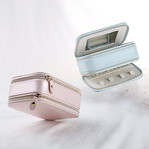 Simple Style Geometric Solid Color PU Leather Jewelry Boxes