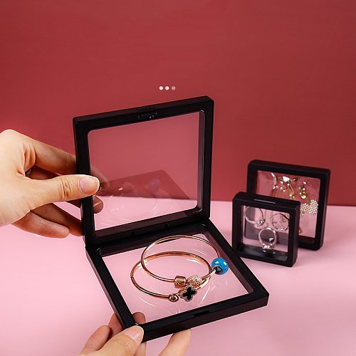 Boîte d'affichage colorée de bijoux de film transparent de PE de couleur unie de mode