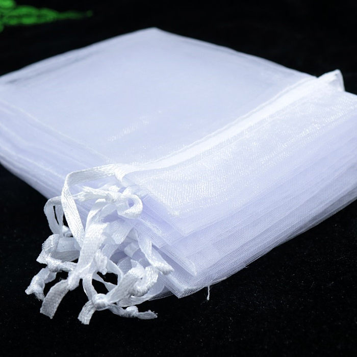 Simple Style Solid Color Organza Transparent Jewelry Packaging Bags