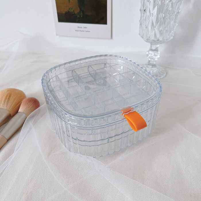 Caixa de armazenamento de joias multigrade simples transparente à prova de poeira e antioxidação