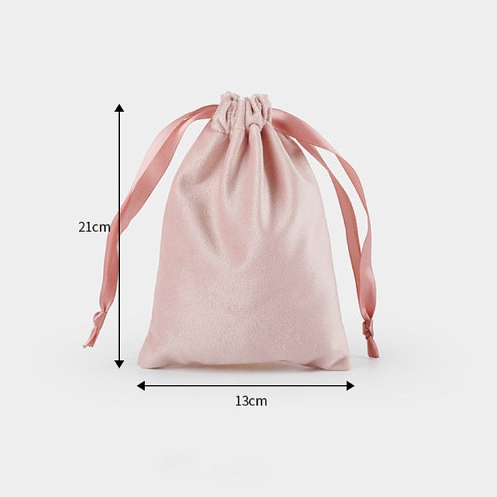 Sac antipoussière cosmétique simple de bijoux de stockage de flanelle de couleur unie