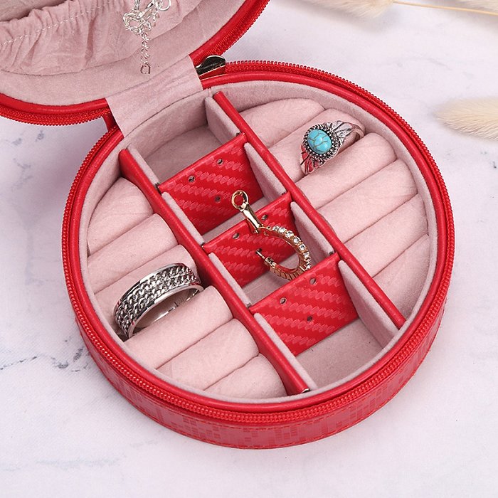 Fashion Round Crown Pu Leather Jewelry Boxes