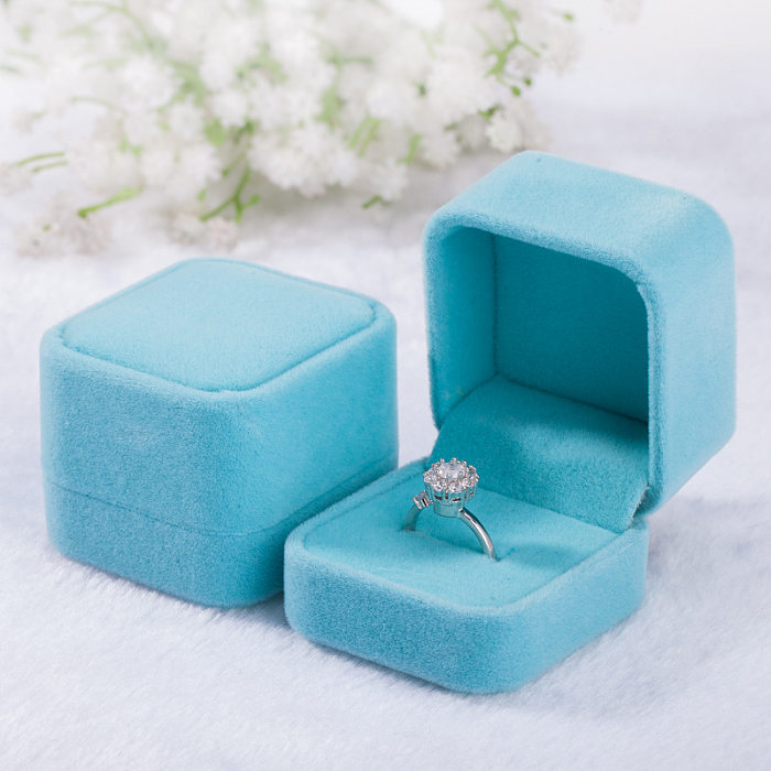 Solid Color Flannel Jewelry Badge Ring Box Wholesale