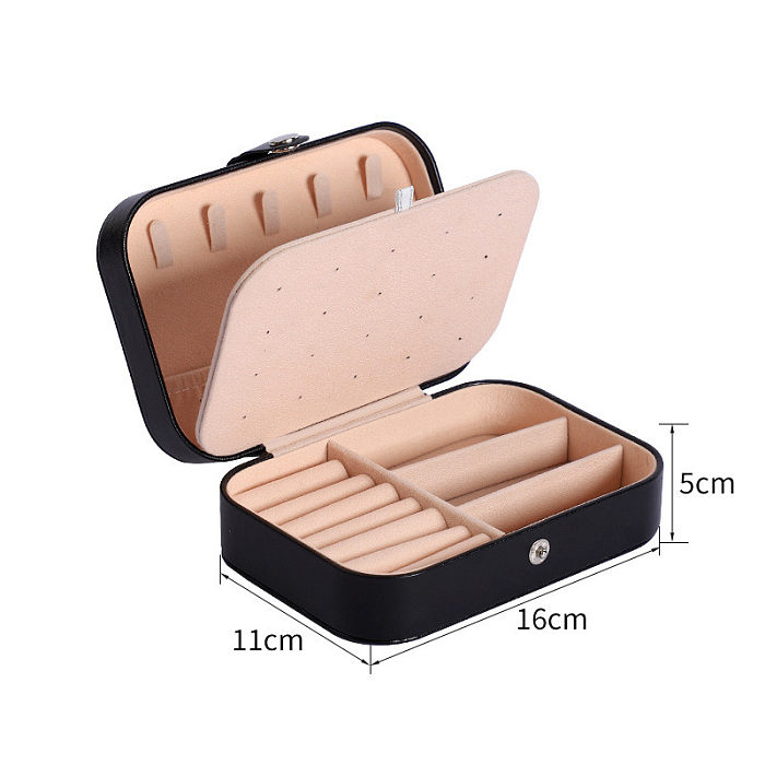 Simple Flip Travel Double Layer Jewelry Box Ring Necklace Ear Stud MultiLayer Jewelry Box Portable Jewelry Storage Box