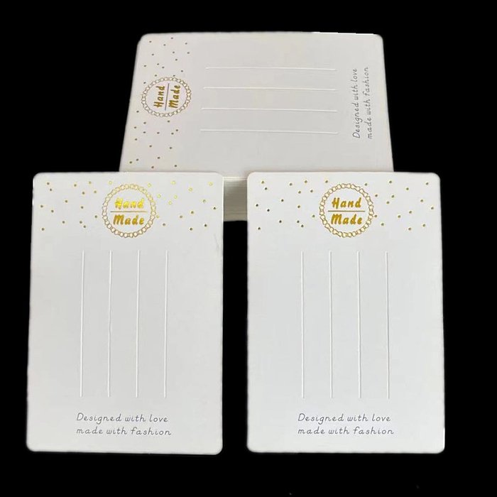 100 stücke Weiß bronzieren clip karte DIY papier karte Koreanische version schmuck verpackung karte papier verpackung tasche headwear karte großhandel