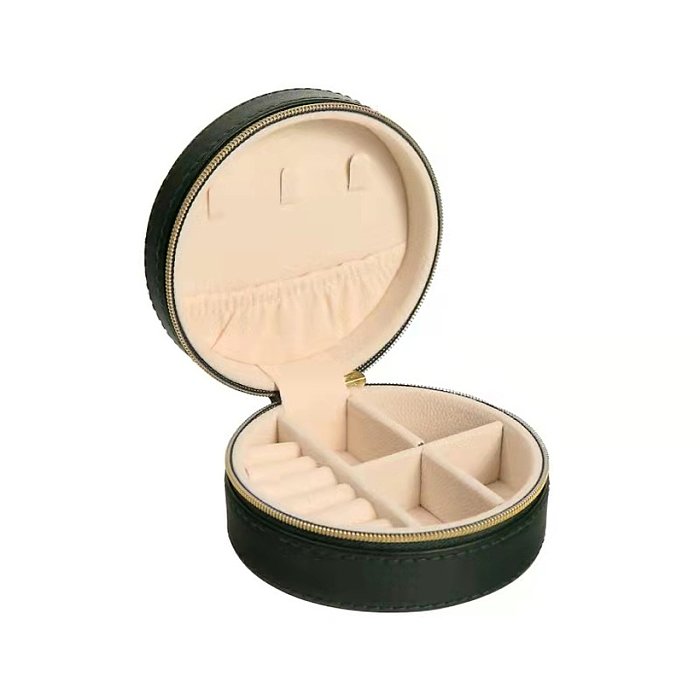 Basic Round PU Leather Jewelry Boxes