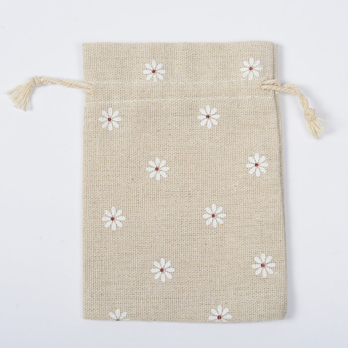 Bolsos de empaquetado de la joyería de la impresión del algodón de la flor de la hoja de la moda 1 pedazo