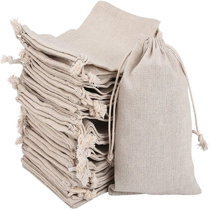 Simple Style Solid Color Cotton Drawstring Jewelry Packaging Bags