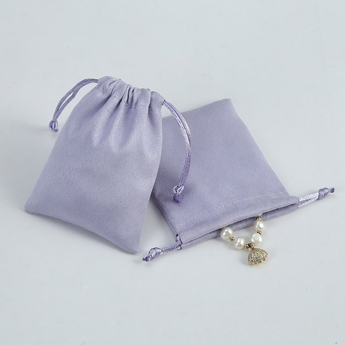 L'emballage de bijoux de cordon de tissu de couleur unie de style simple met en sac 1 pièce