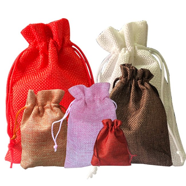 Simple Style Solid Color Cloth Drawstring Jewelry Packaging Bags