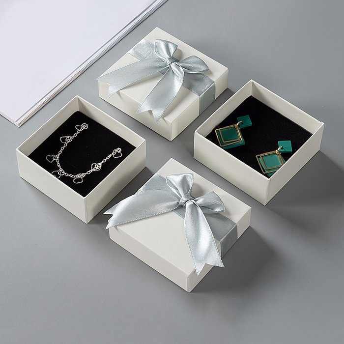 Caixa de embalagem de presente de joias de arco de cor sólida fashion de uma peça