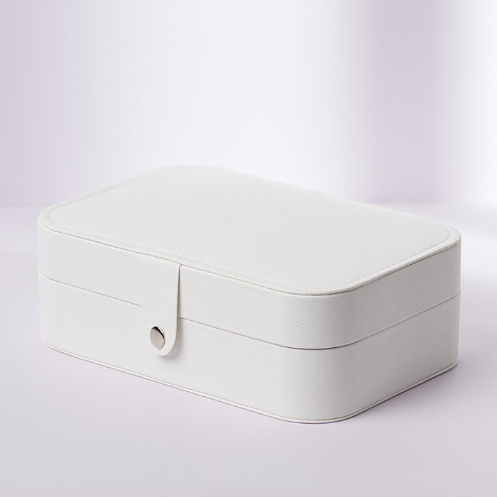 Fashion Square Solid Color PU Leather Jewelry Boxes