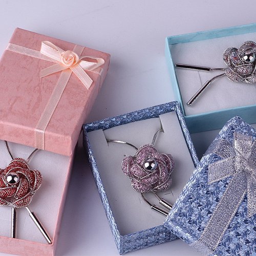 Boîtes à bijoux en tissu avec nœud papillon