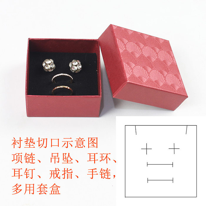 Joyero de papel pequeño regalo colgante pendientes de uñas caja de anillo caja de embalaje de joyería