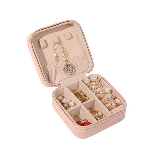 Boîtes à bijoux en tissu de couleur unie de style simple 1 pièce