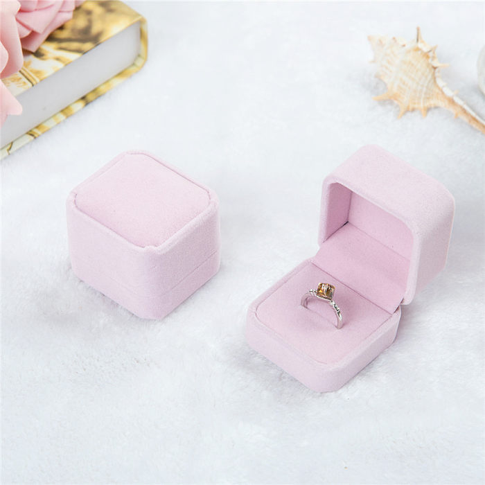 Solid Color Flannel Jewelry Badge Ring Box Wholesale