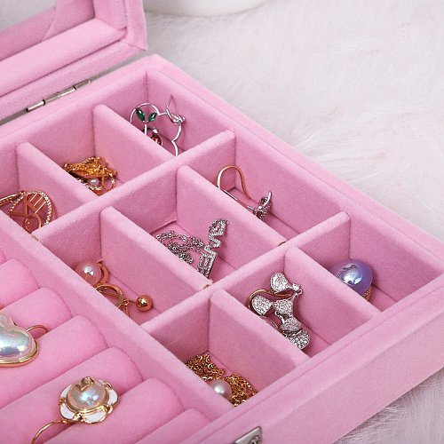 Boîtes à bijoux en flanelle de couleur unie de base