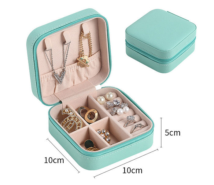 Boîtes à bijoux en cuir PU de couleur unie de base