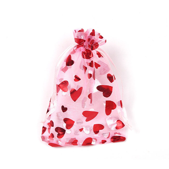 أزياء القلب البرنز الأورجانزا عيد الميلاد حزمة شفافة الرباط هدية حقيبة