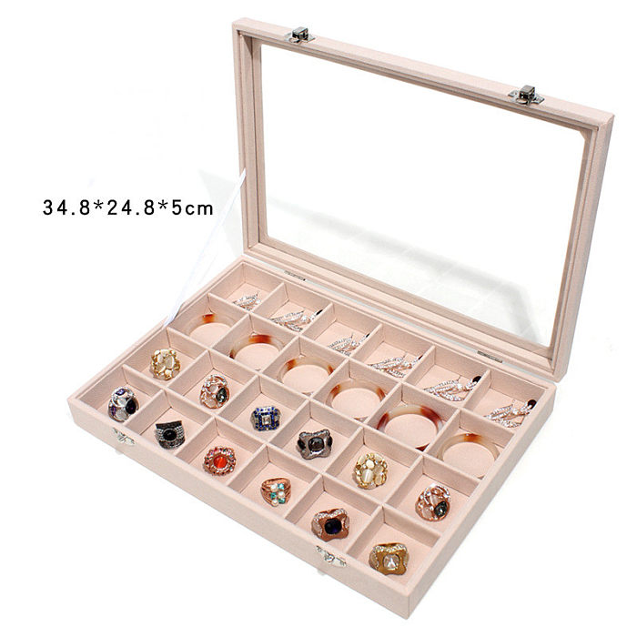 Cajas de joyería de botón de metal de madera de color sólido de estilo simple