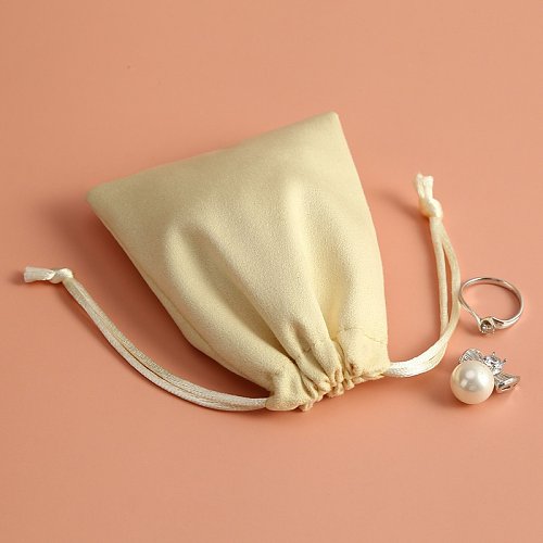 Simple Style Solid Color Faux Fur Drawstring Jewelry Packaging Bags 1 Piece
