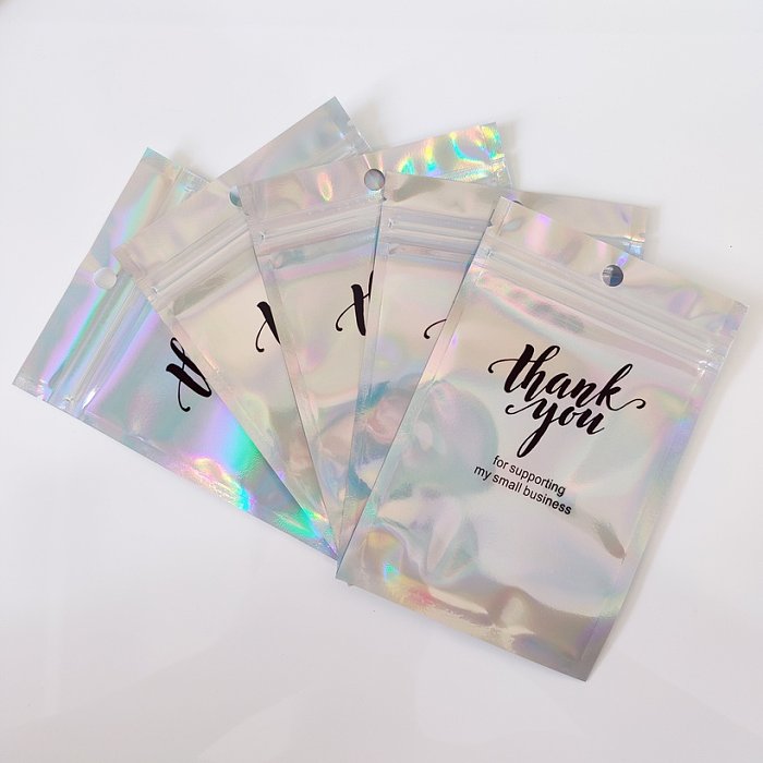 Bolsos de empaquetado transparentes de la joyería de la impresión 3D de los sintéticos de la letra del estilo simple de la moda