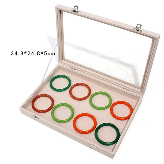 Cajas de joyería de botón de metal de madera de color sólido de estilo simple