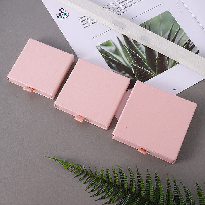 Simple Style Solid Color Paper Jewelry Boxes 1 Piece