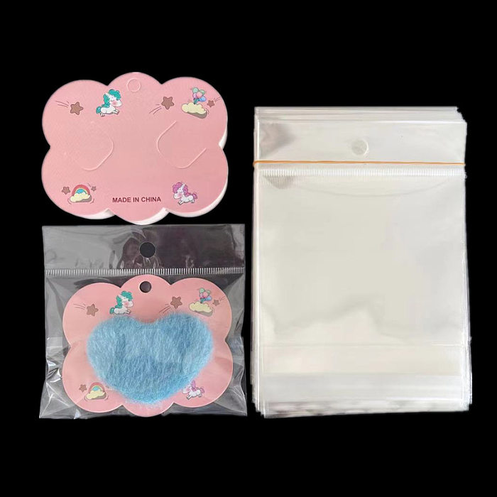 100 UNIDS Accesorios para el cabello cartón children39s accesorios para el cabello tarjeta de papel rosa linda tarjeta de horquilla anillo para el cabello personalizado joyería embalaje de cartón