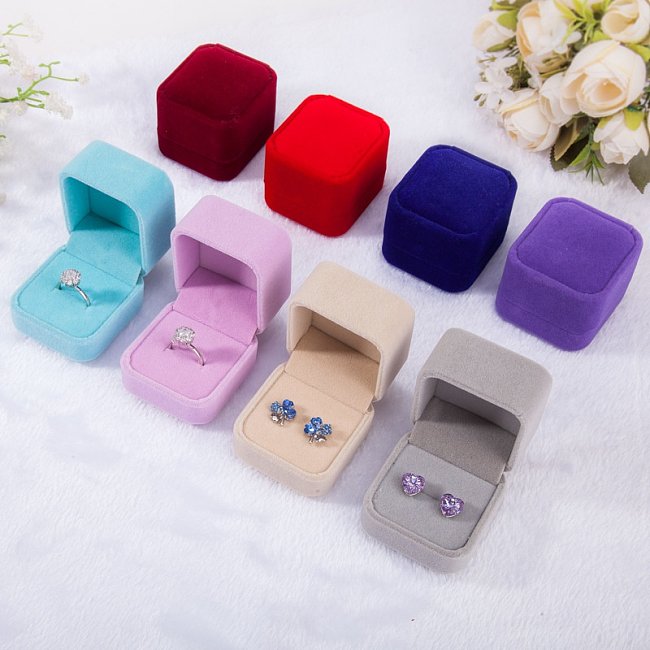 Solid Color Flannel Jewelry Badge Ring Box Wholesale