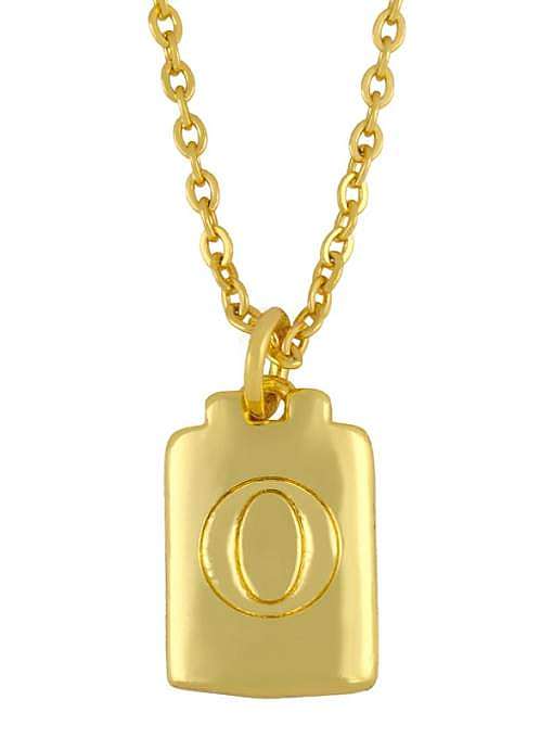 Brass Geometric Letter Minimalist Necklace