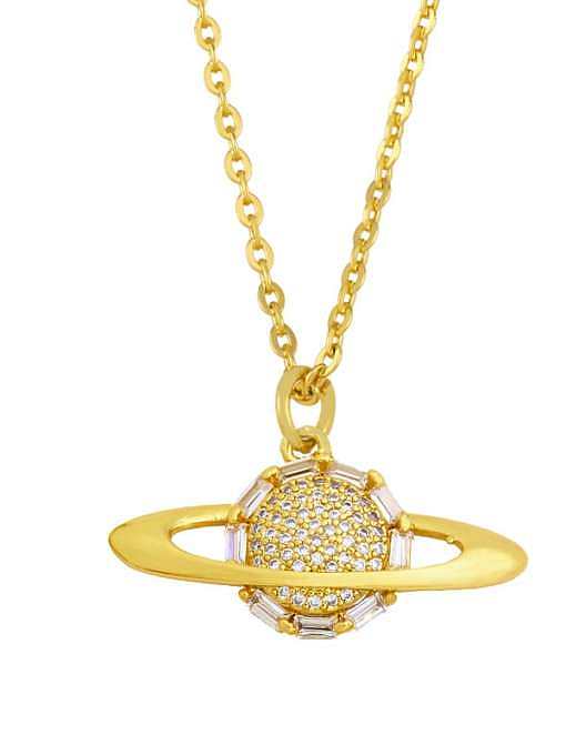 Brass Cubic Zirconia Ball Vintage Necklace