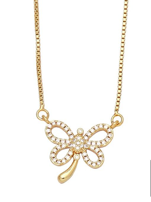Brass Cubic Zirconia Water Drop Vintage Necklace