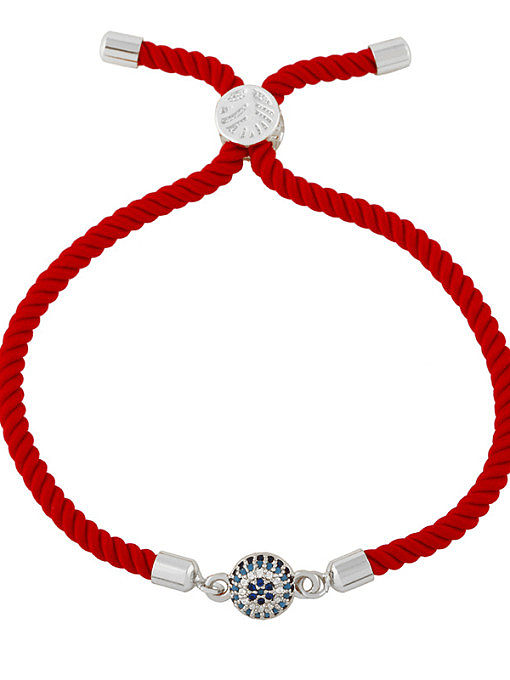 Brass Cubic Zirconia Heart Vintage Woven Wire Bracelet