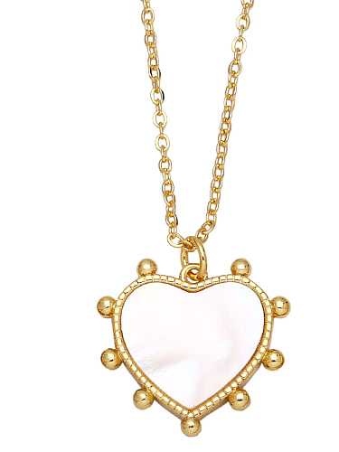 Brass Shell Heart Vintage Necklace