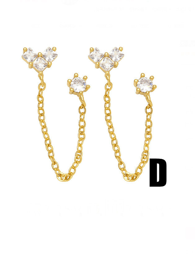 Brass Imitation Pearl Pentagram Trend Stud Earring